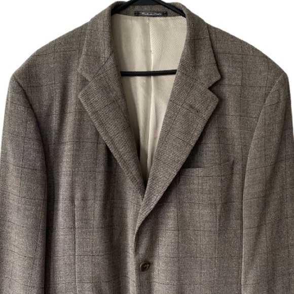 Mickey Spatz Gray Brown Prince of Wales Check Coat - Picture 4 of 11